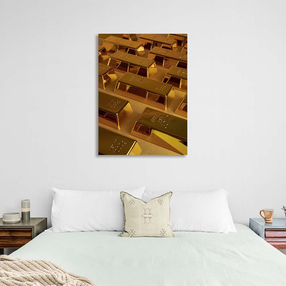 Gold bars Motivational Canvas Wall Art Print