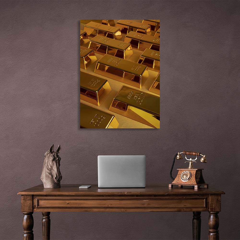 Gold bars Motivational Canvas Wall Art Print