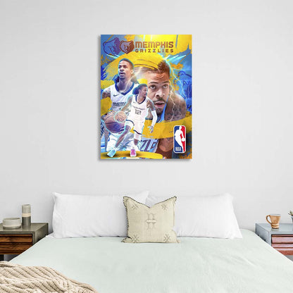 Memphis Grizzlies basketball player Ja Morant Canvas Wall Art Print