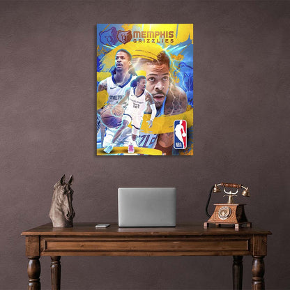 Memphis Grizzlies basketball player Ja Morant Canvas Wall Art Print