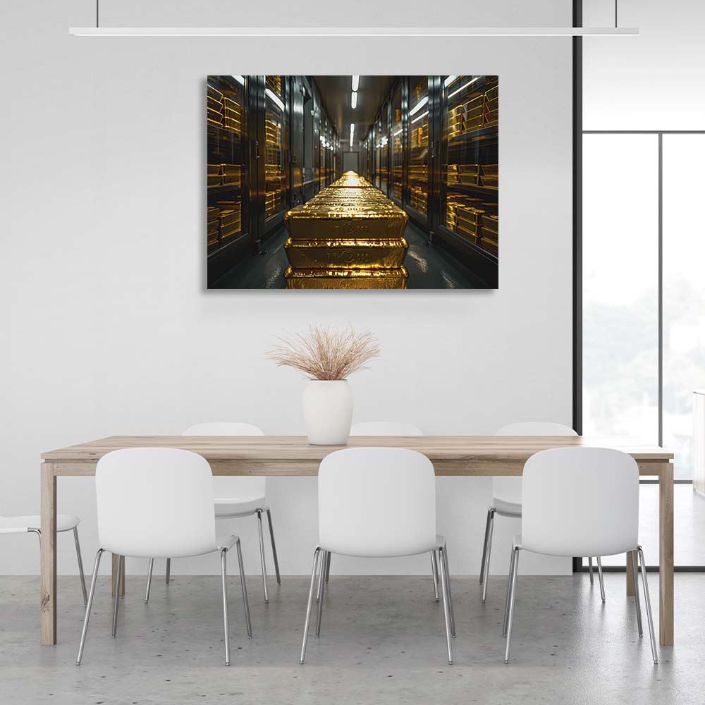 Gold bars in the vault Motivational Canvas Wall Art Print