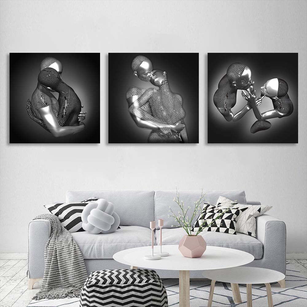 Silver Statues Multi Panel Canvas Wall Art Print