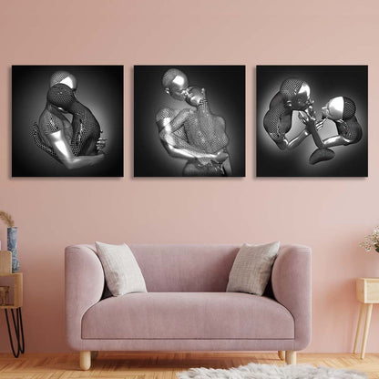 Silver Statues Multi Panel Canvas Wall Art Print