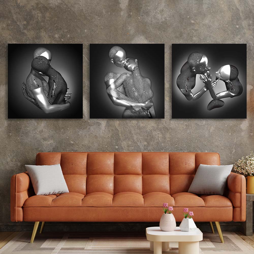 Silver Statues Multi Panel Canvas Wall Art Print