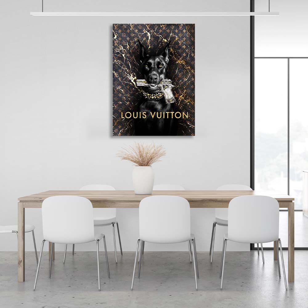 Doberman Louis Vuitton Canvas Wall Art Print