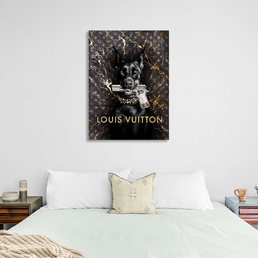 Doberman Louis Vuitton Canvas Wall Art Print