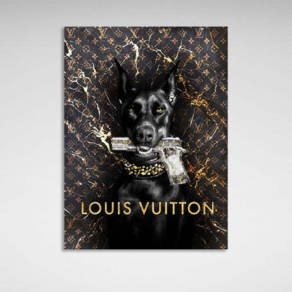 Doberman Louis Vuitton Canvas Wall Art Print