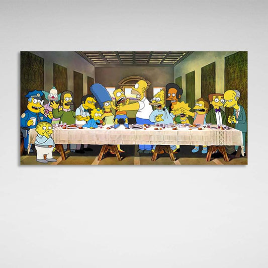 The Simpsons. Last Supper Canvas Wall Art Print