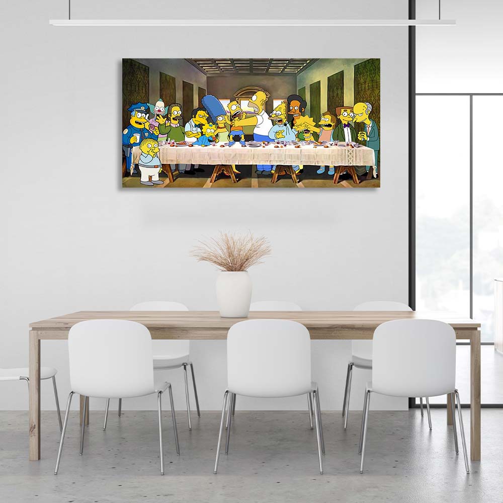 The Simpsons. Last Supper Canvas Wall Art Print