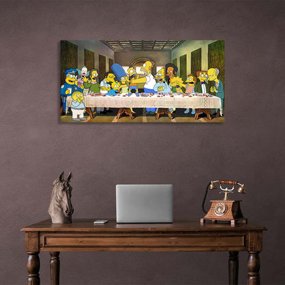 The Simpsons. Last Supper Canvas Wall Art Print