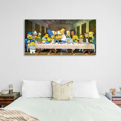 The Simpsons. Last Supper Canvas Wall Art Print