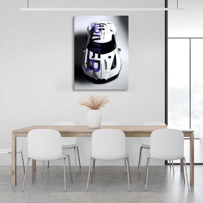 Bugatti white car Canvas Wall Art Print