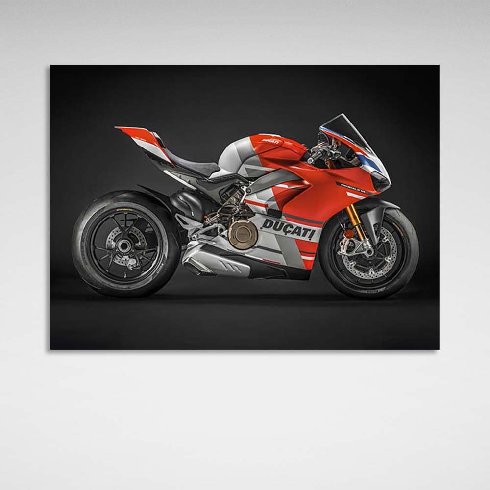 Motorcycle Ducati Panigale V4 Canvas Wall Art Print