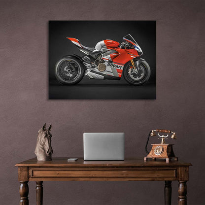 Motorcycle Ducati Panigale V4 Canvas Wall Art Print