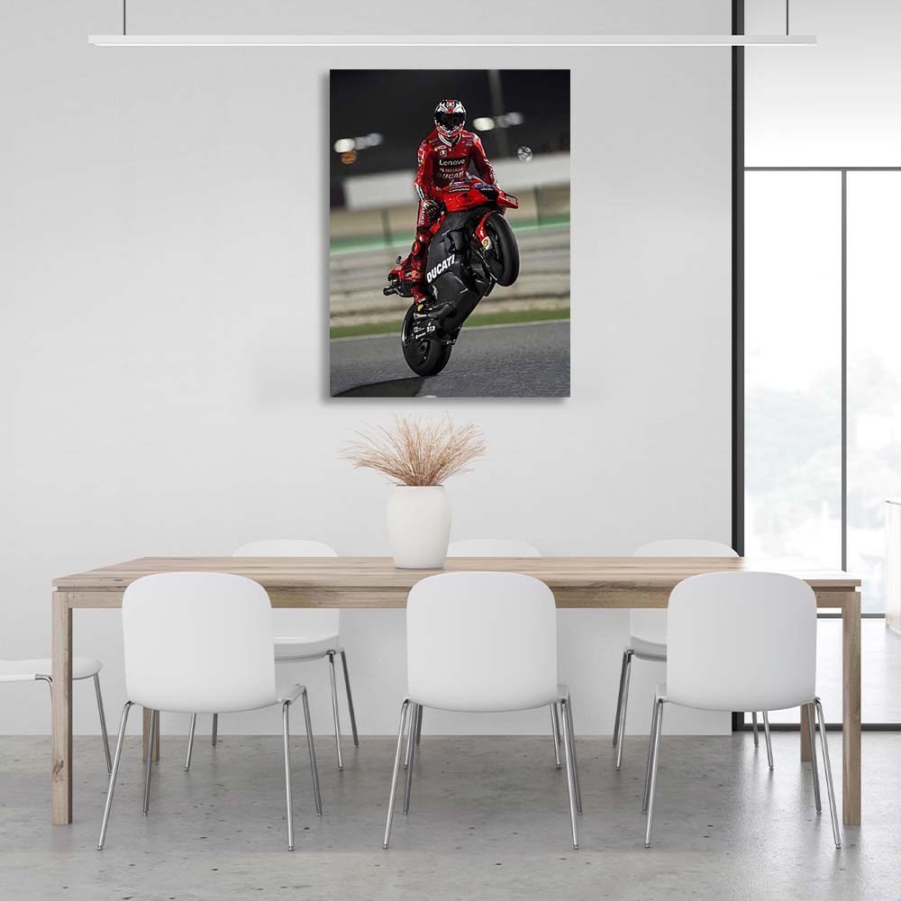 Motorcyclist Francesco Bagnaya Canvas Wall Art Print