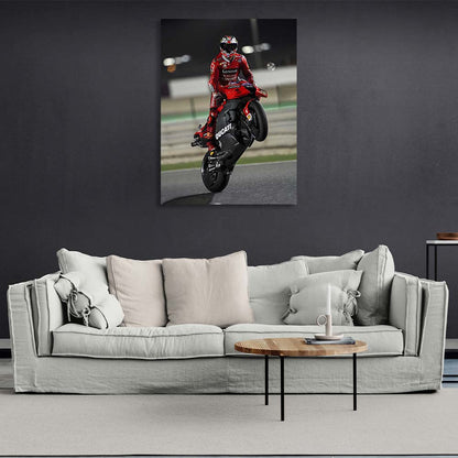 Motorcyclist Francesco Bagnaya Canvas Wall Art Print