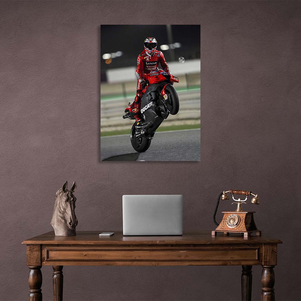 Motorcyclist Francesco Bagnaya Canvas Wall Art Print