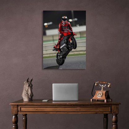 Motorcyclist Francesco Bagnaya Canvas Wall Art Print