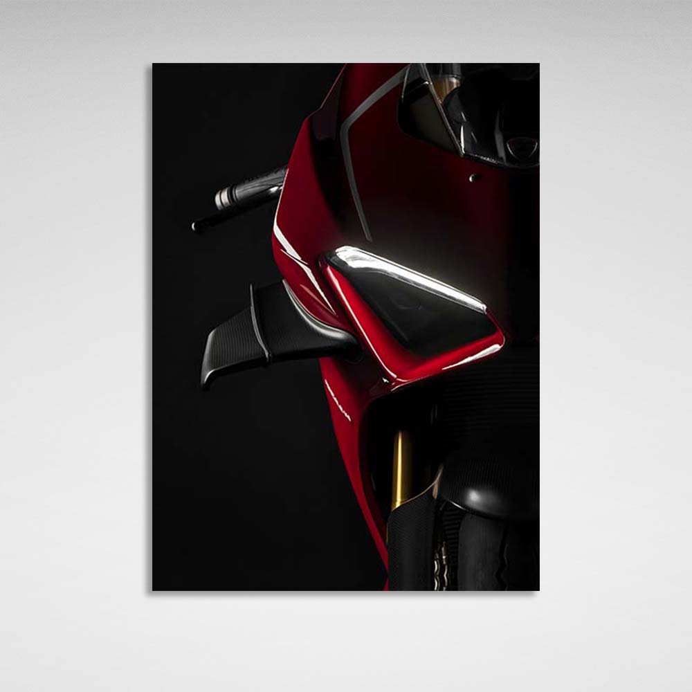 Motorcycle Ducati Panigale V4 red Canvas Wall Art Print