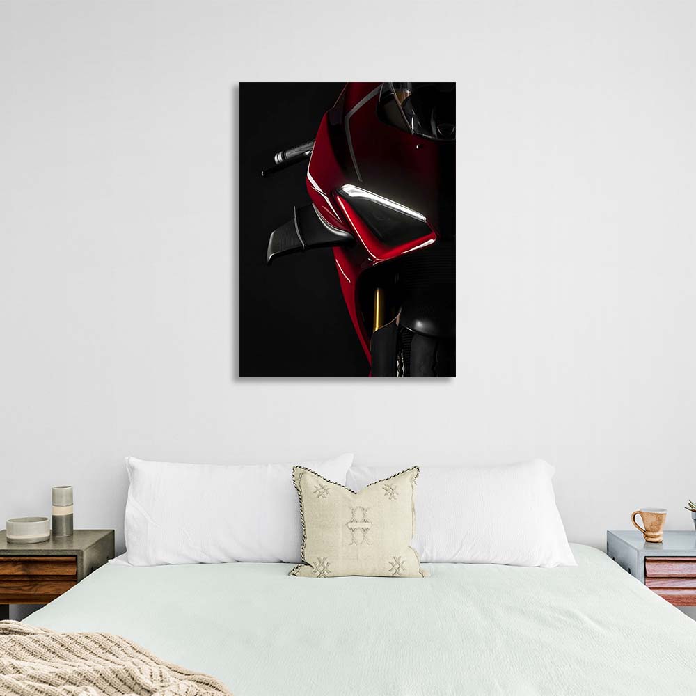 Motorcycle Ducati Panigale V4 red Canvas Wall Art Print