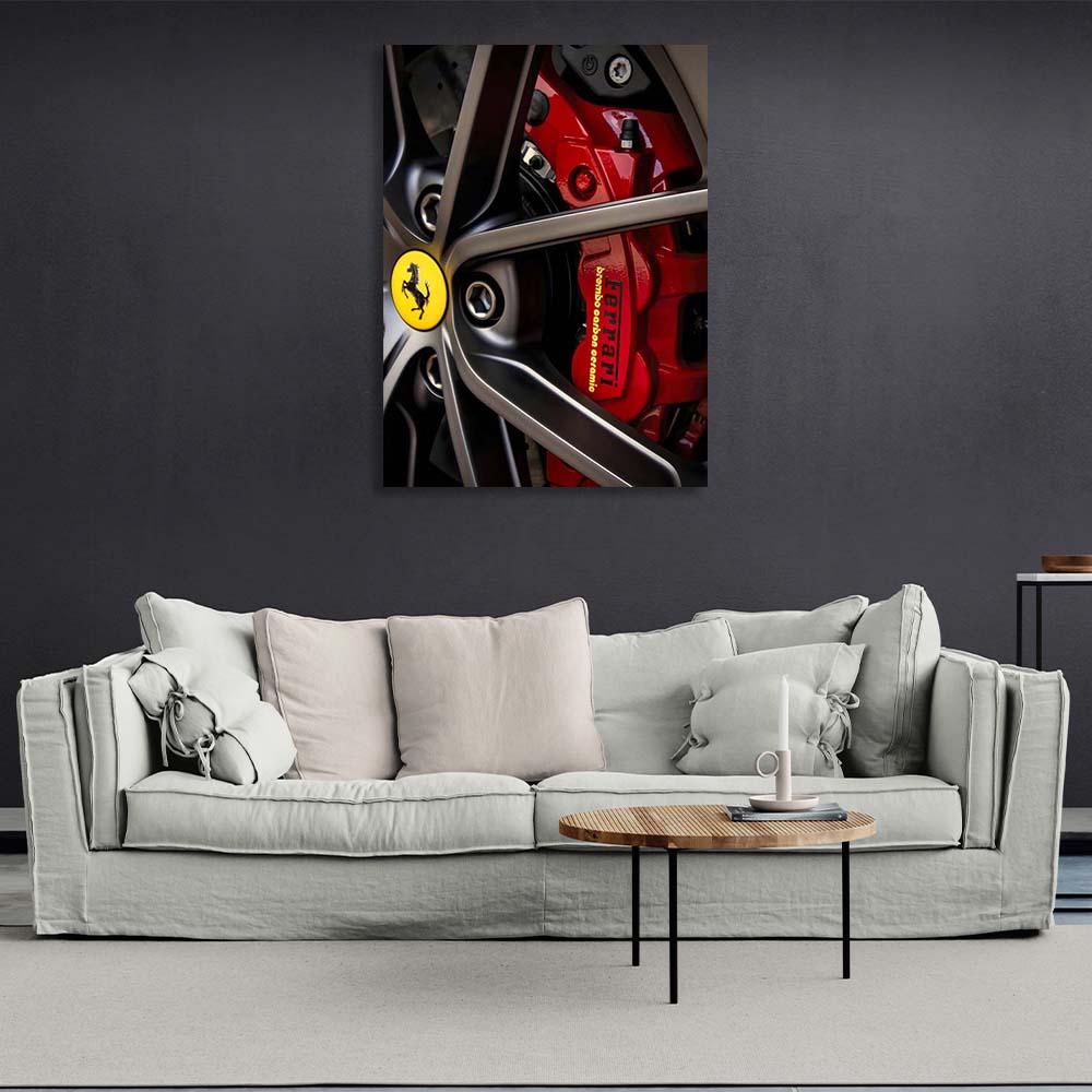 Ferrari wheel car Canvas Wall Art Print