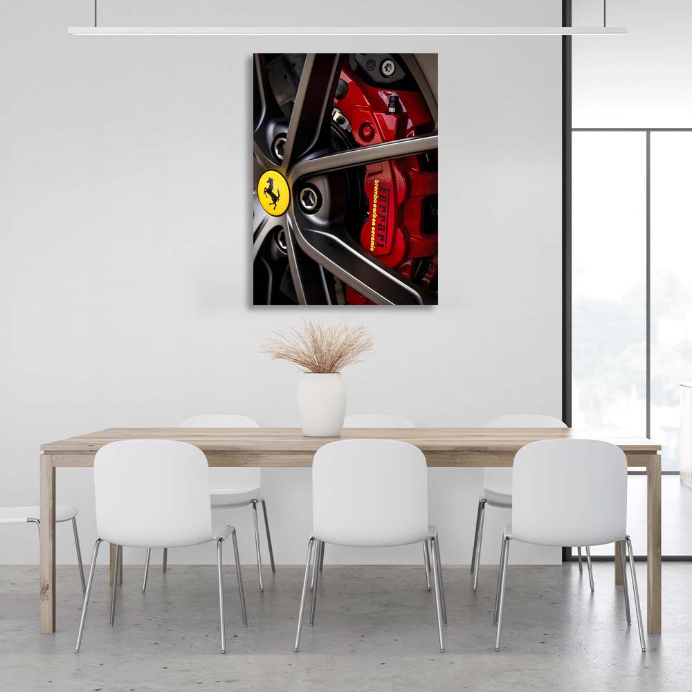 Ferrari wheel car Canvas Wall Art Print