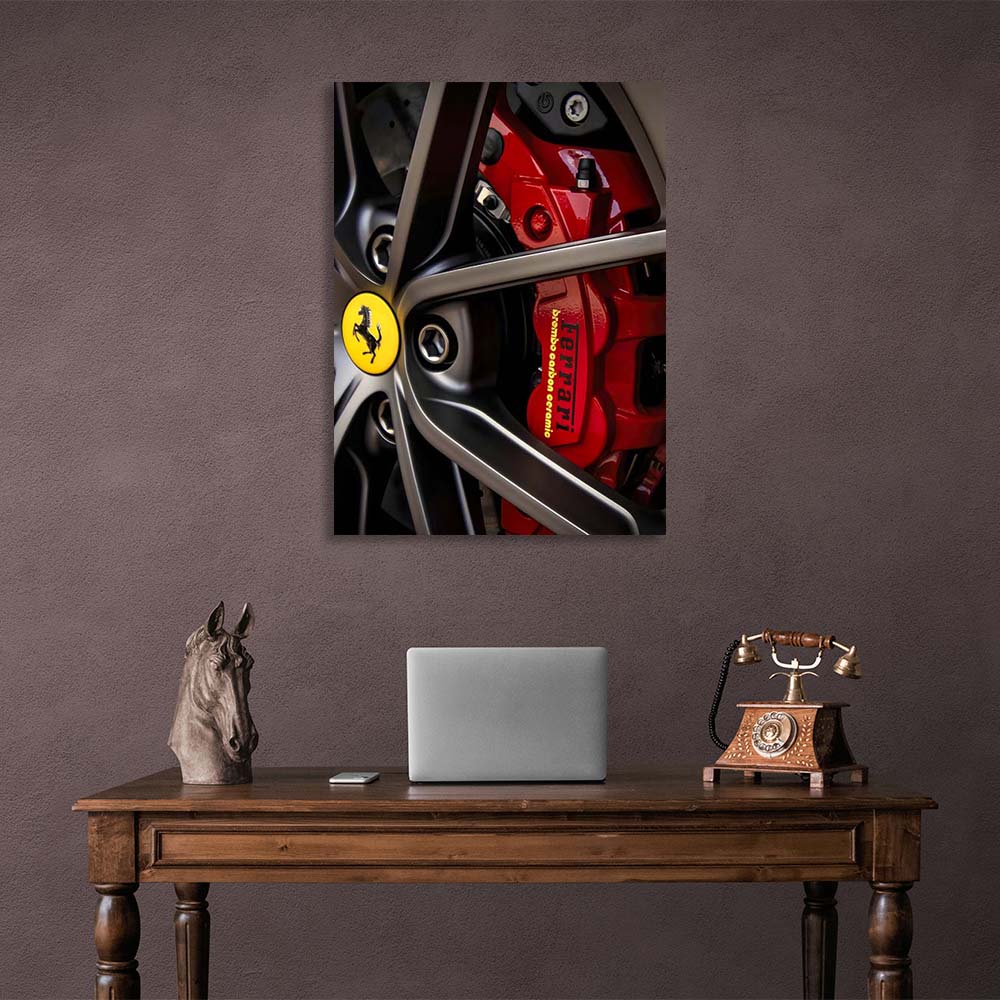 Ferrari wheel car Canvas Wall Art Print