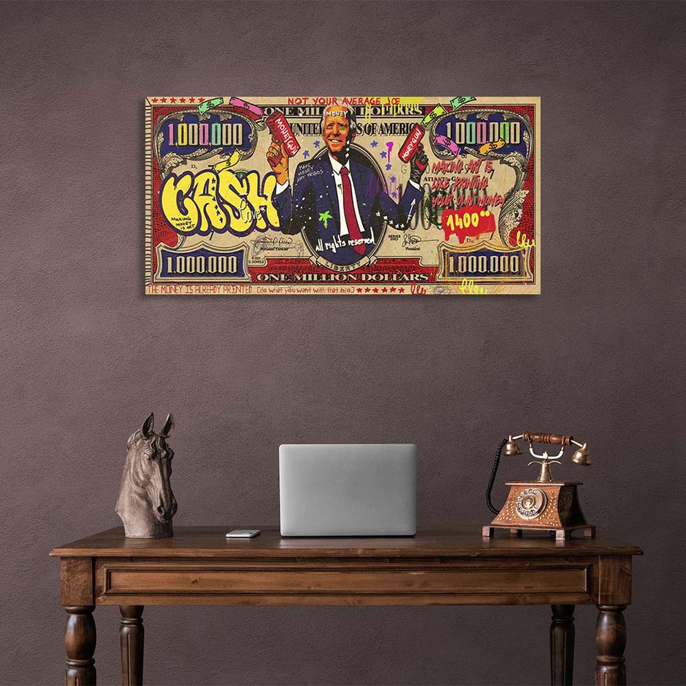 Joe Biden million dollars Inspirational Canvas Wall Art Print