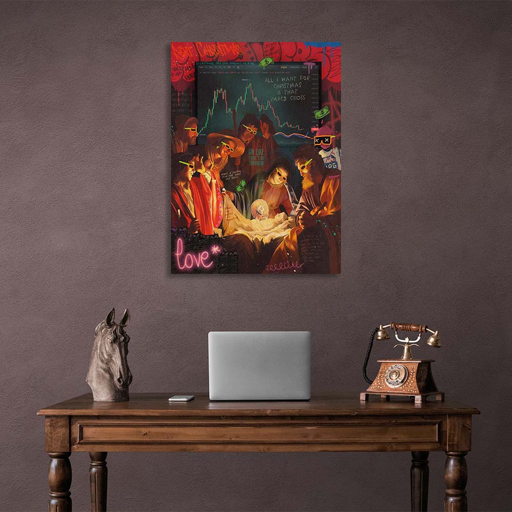 Birth of Christ Pop Art Canvas Wall Art Print