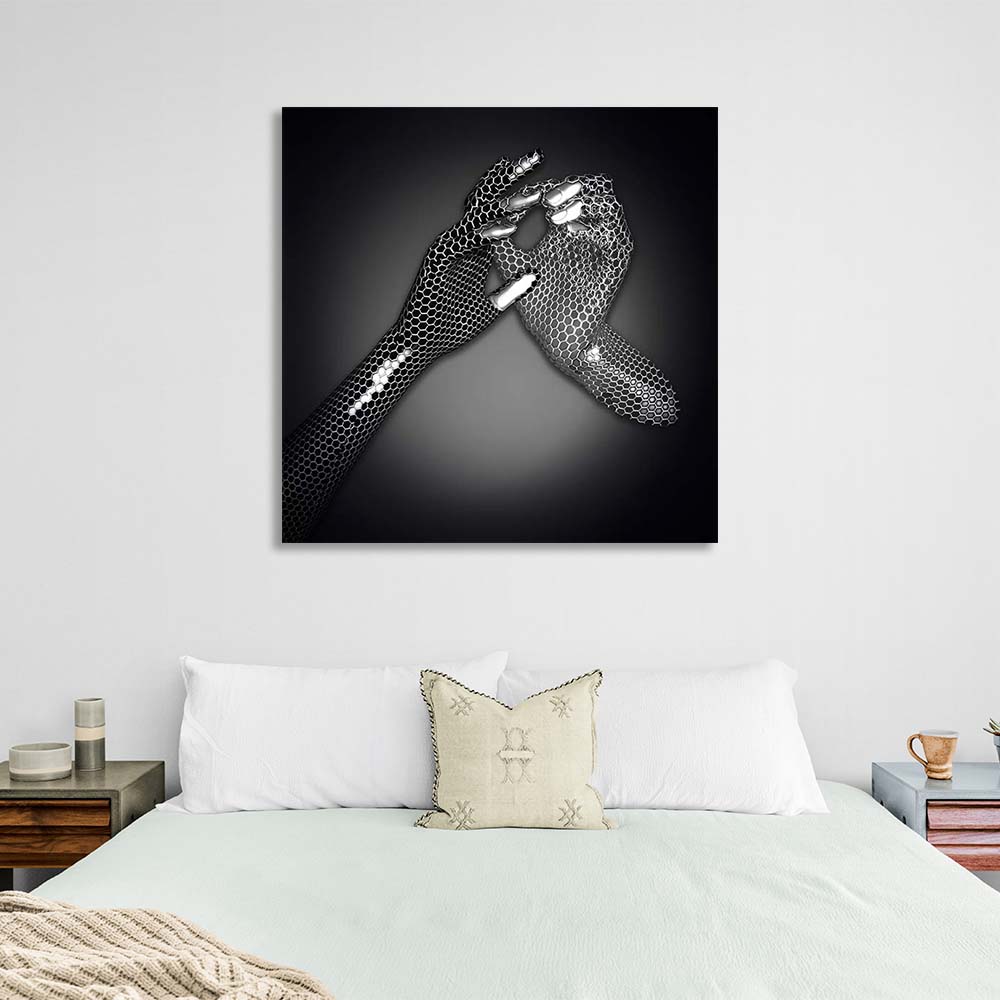 Touch Canvas Wall Art Print For Bedroom