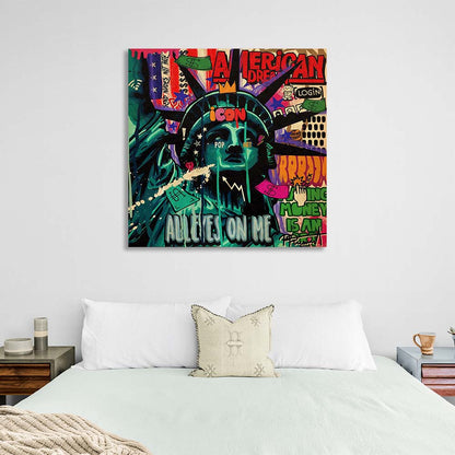 Statue of Liberty Pop Art Canvas Wall Art Print