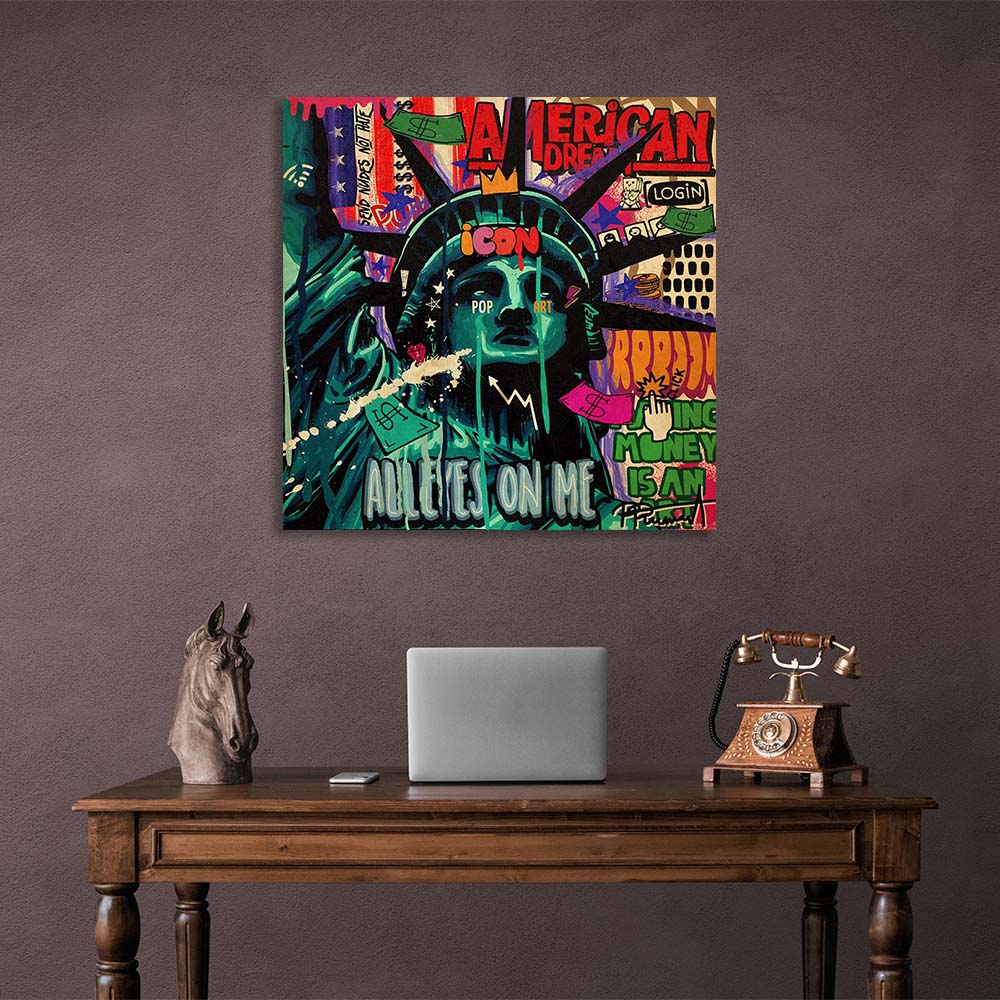 Statue of Liberty Pop Art Canvas Wall Art Print