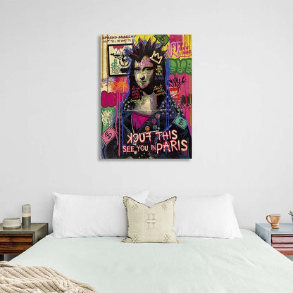 Mona Lisa with Iroquois Pop Canvas Wall Art Print