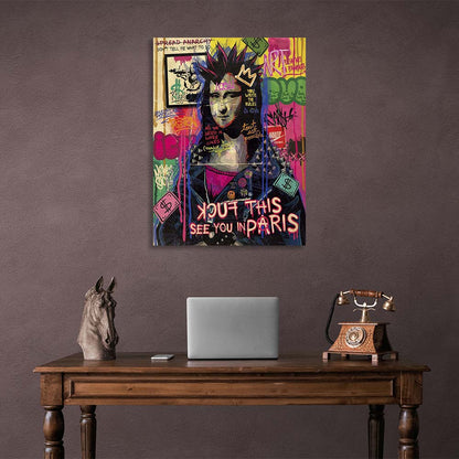 Mona Lisa with Iroquois Pop Canvas Wall Art Print