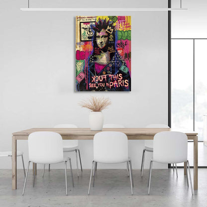 Mona Lisa with Iroquois Pop Canvas Wall Art Print