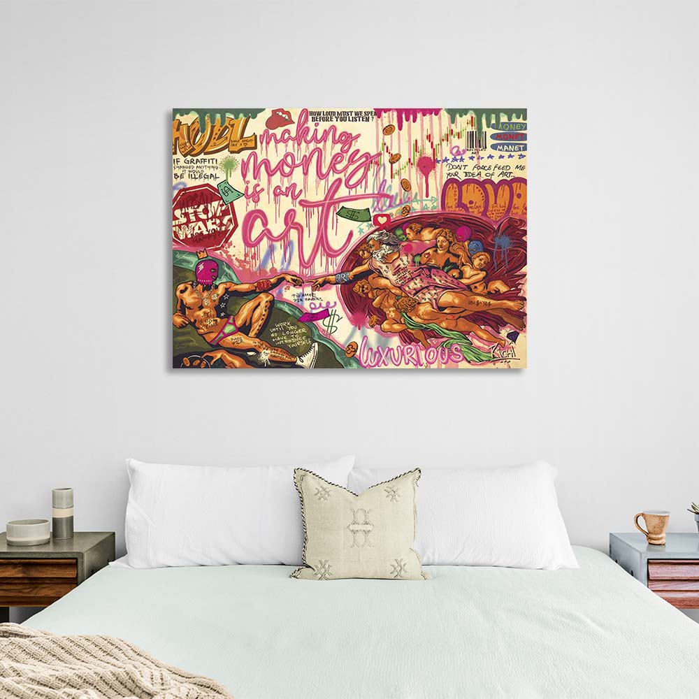 Pop Art Creation of Adam Canvas Wall Art Print