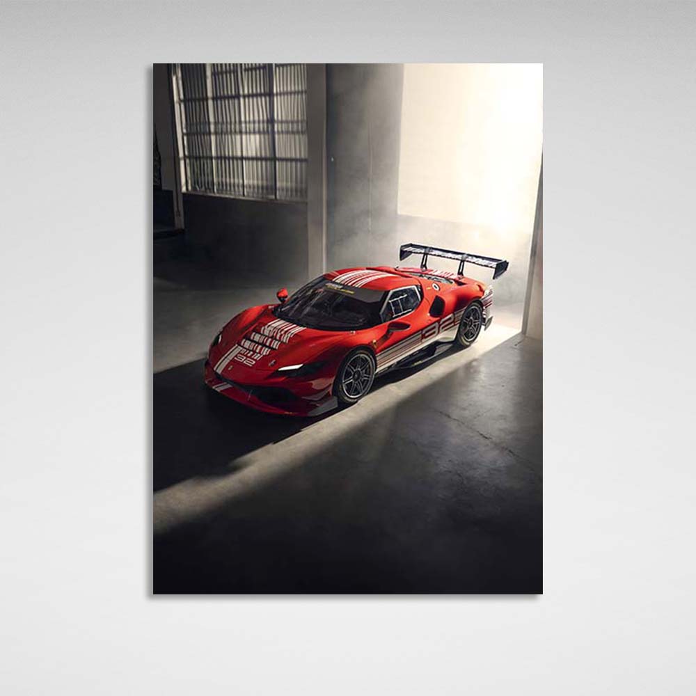 Ferrari 296 Challenge Canvas Wall Art Print