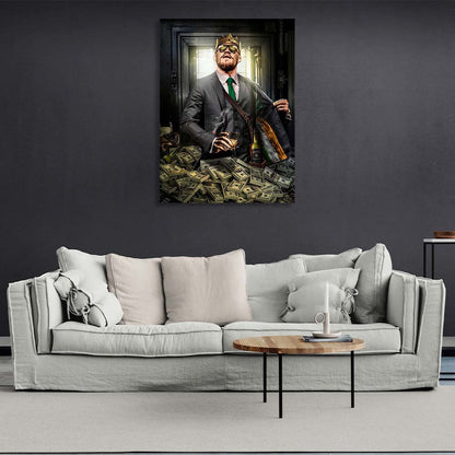 Conor McGregor in the crown Inspirational Canvas Wall Art Print