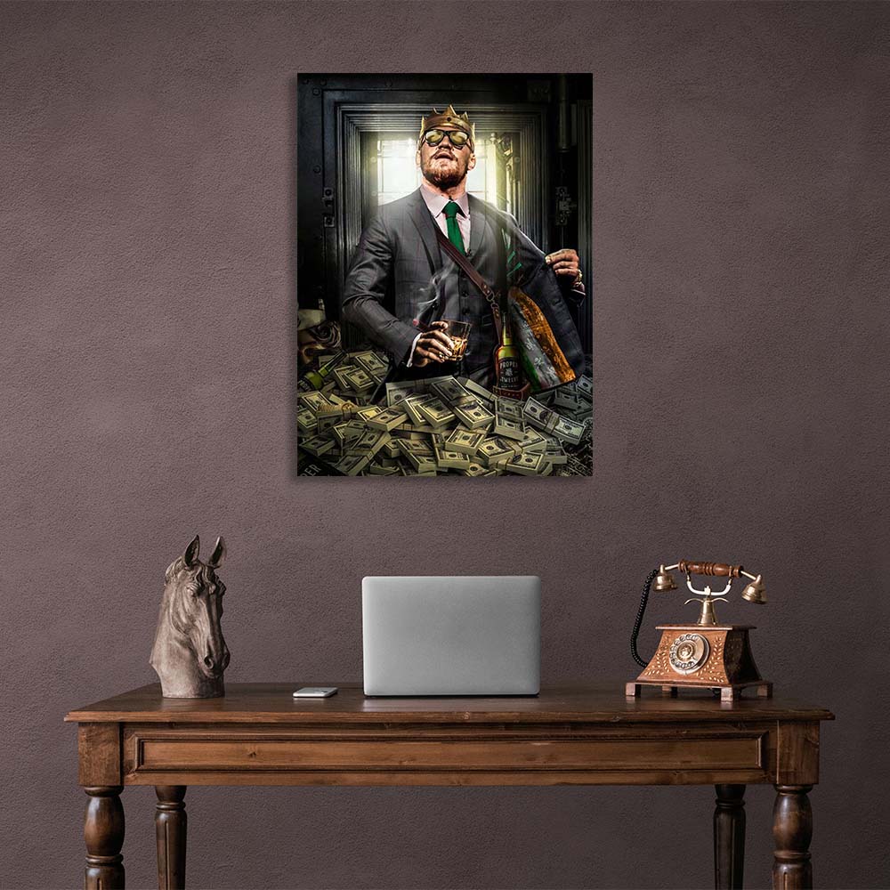 Conor McGregor in the crown Inspirational Canvas Wall Art Print