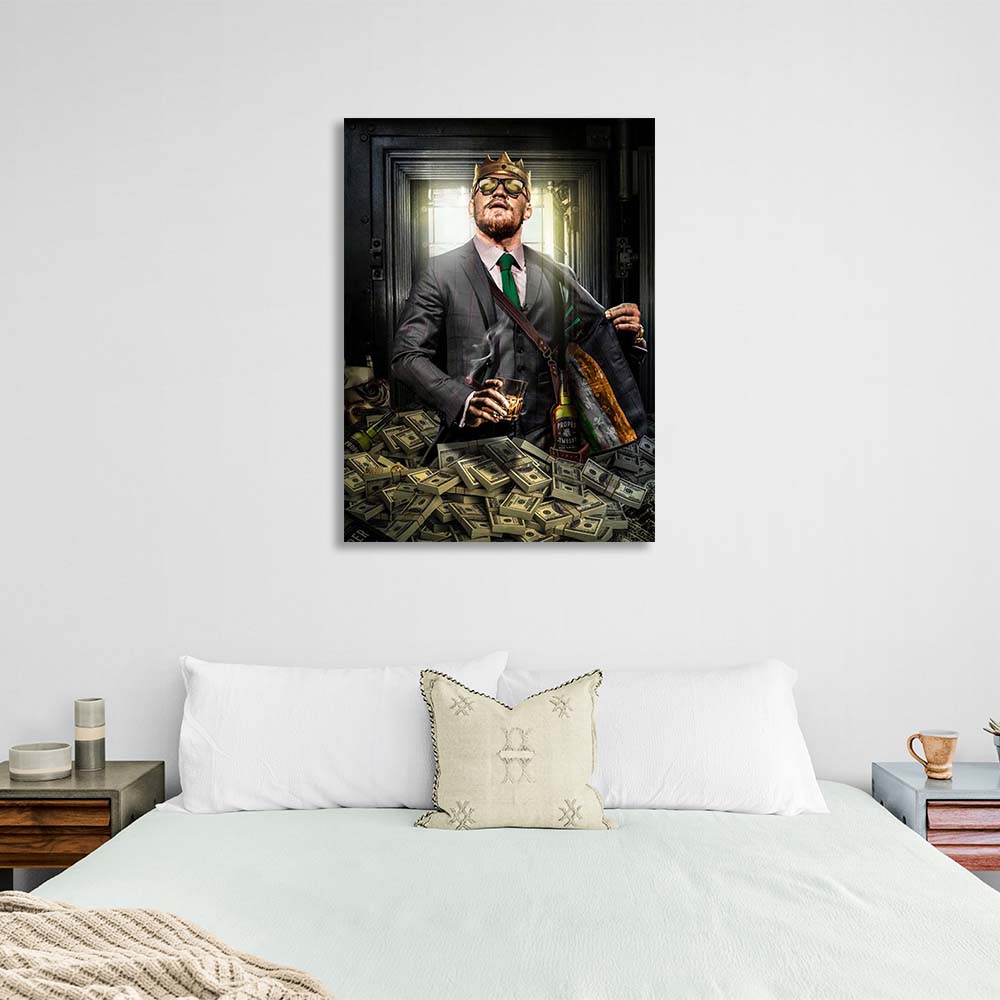 Conor McGregor in the crown Inspirational Canvas Wall Art Print