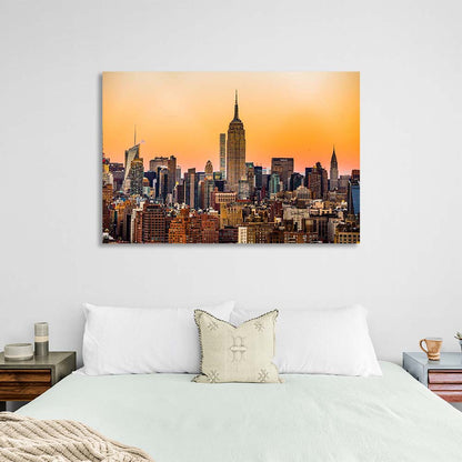 Golden New York Canvas Wall Art Print