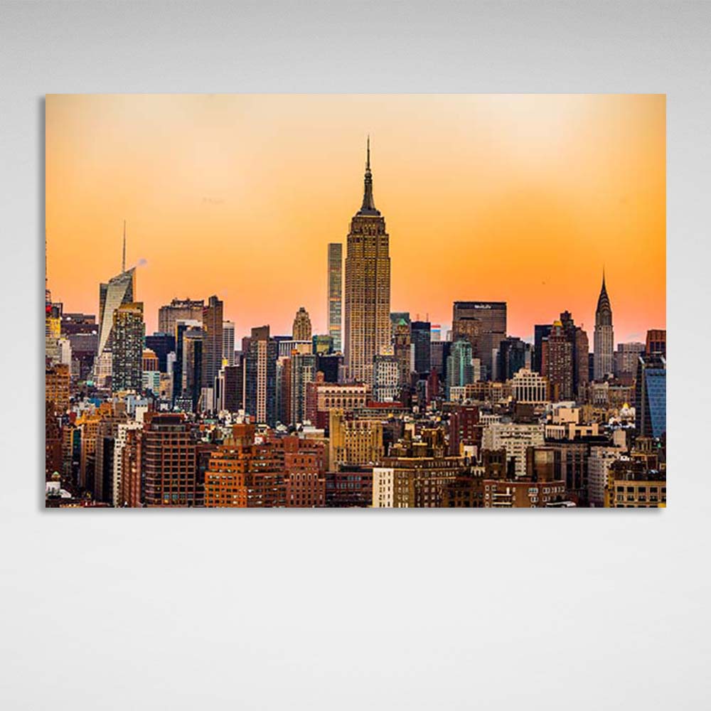 Golden New York Canvas Wall Art Print