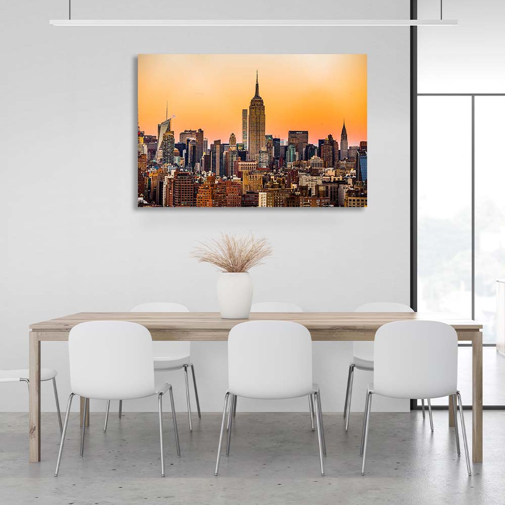 Golden New York Canvas Wall Art Print