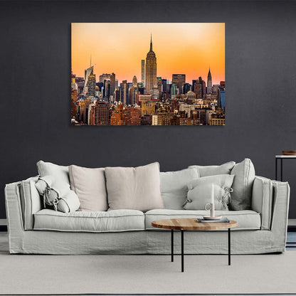 Golden New York Canvas Wall Art Print