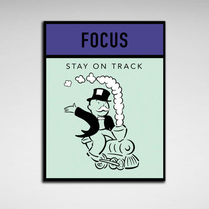 Monopoly Stay on track Canvas Wall Art Print