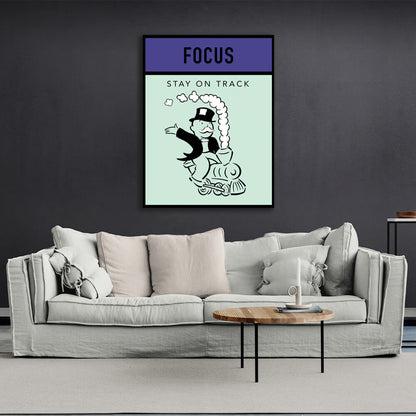 Monopoly Stay on track Canvas Wall Art Print