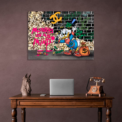 Scrooge money mind Inspirational  Canvas Wall Art Print