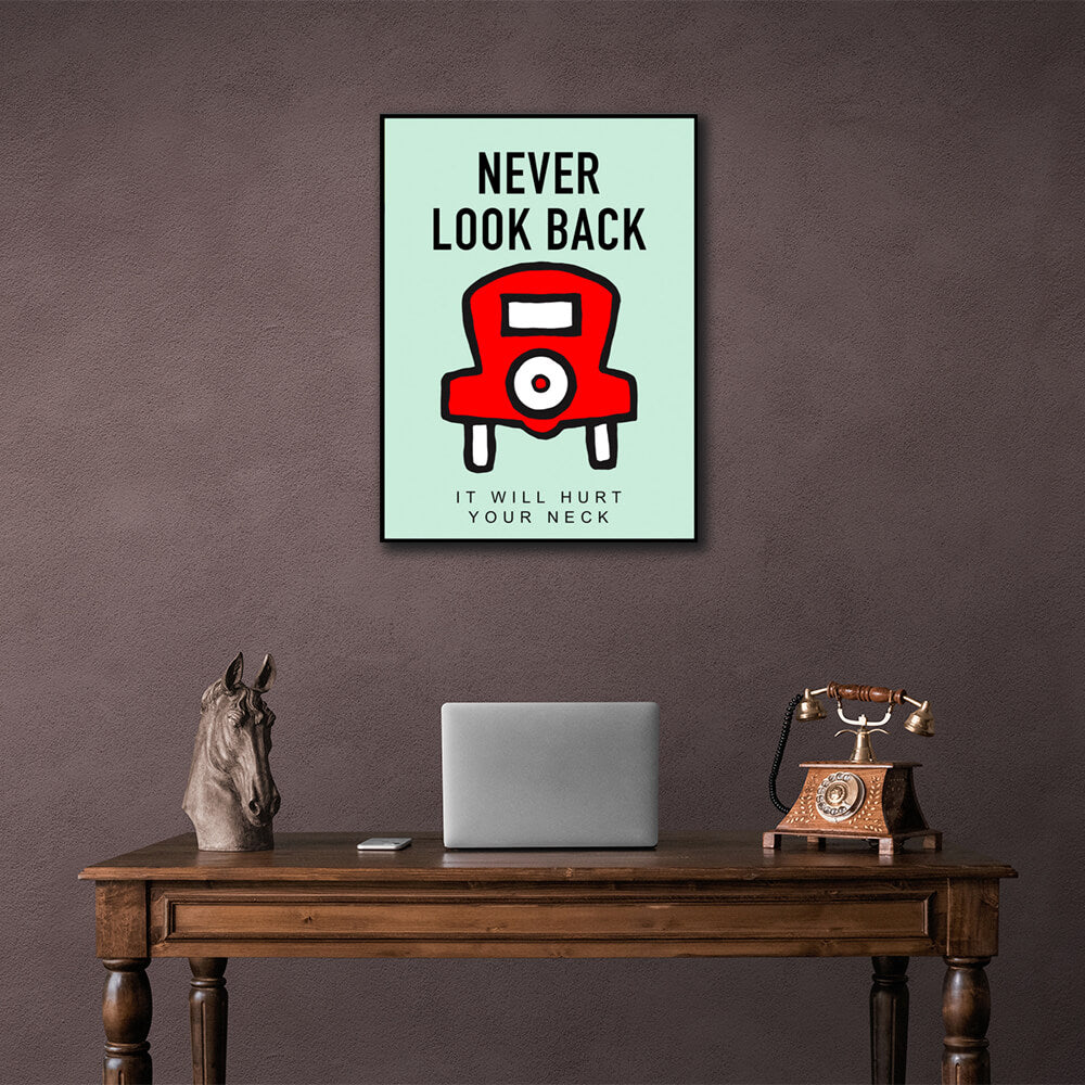 Monopoly Never look back Canvas Wall Art Print