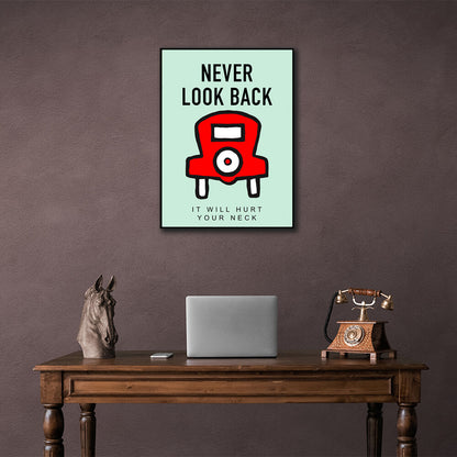 Monopoly Never look back Canvas Wall Art Print