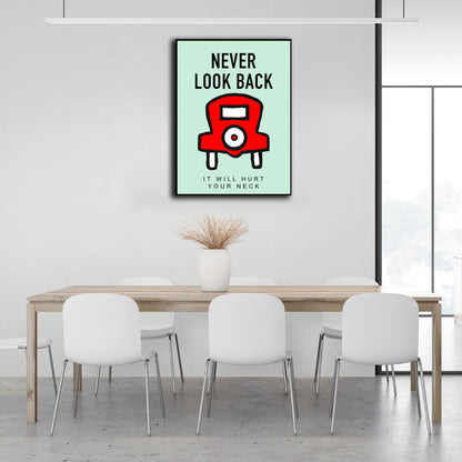 Monopoly Never look back Canvas Wall Art Print